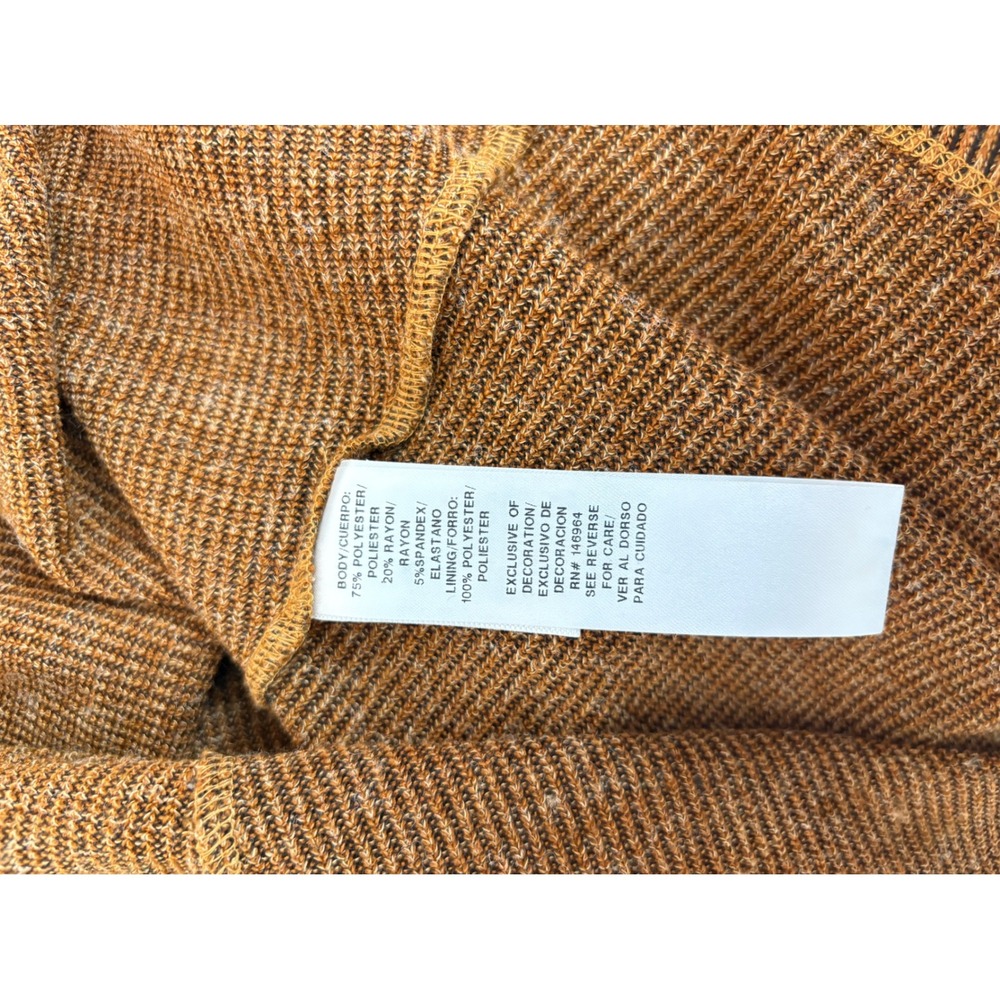 Signature by Robbie Bee Womens Rust Ribbed Cowl Neck Fit & Flare Midi Dress M - Picture 5 of 7